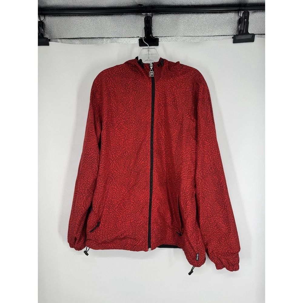 Nike SB Reversible Windbreaker Jacket Skateboarding Mens Large Black Red‎ Hooded